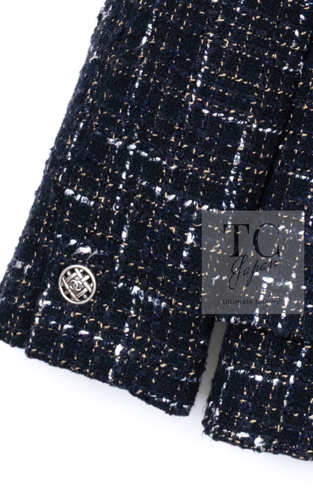 CHANEL 06C Black Brown White Epaulets Tweed Jacket 36 38 シャネル ブラック ブラウン ホワイト エポレット ツイード ジャケット 即発