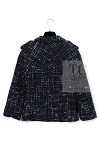 CHANEL 06C Black Brown White Epaulets Tweed Jacket 36 38 シャネル ブラック ブラウン ホワイト エポレット ツイード ジャケット 即発