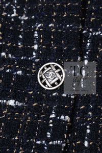 CHANEL 06C Black Brown White Epaulets Tweed Jacket 36 38 シャネル ブラック ブラウン ホワイト エポレット ツイード ジャケット 即発