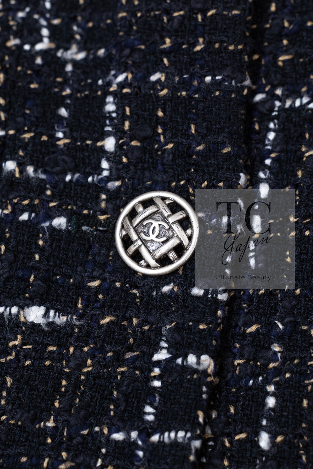 CHANEL 06C Black Brown White Epaulets Tweed Jacket 36 38 シャネル ブラック ブラウン ホワイト エポレット ツイード ジャケット 即発
