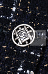 CHANEL 06C Black Brown White Epaulets Tweed Jacket 36 38 シャネル ブラック ブラウン ホワイト エポレット ツイード ジャケット 即発