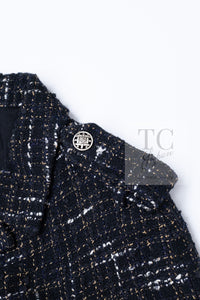 CHANEL 06C Black Brown White Epaulets Tweed Jacket 36 38 シャネル ブラック ブラウン ホワイト エポレット ツイード ジャケット 即発
