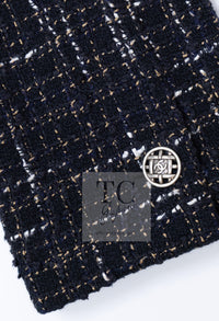 CHANEL 06C Black Brown White Epaulets Tweed Jacket 36 38 シャネル ブラック ブラウン ホワイト エポレット ツイード ジャケット 即発