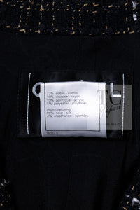 CHANEL 06C Black Brown White Epaulets Tweed Jacket 36 38 シャネル ブラック ブラウン ホワイト エポレット ツイード ジャケット 即発