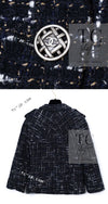 CHANEL 06C Black Brown White Epaulets Tweed Jacket 36 38 シャネル ブラック ブラウン ホワイト エポレット ツイード ジャケット 即発