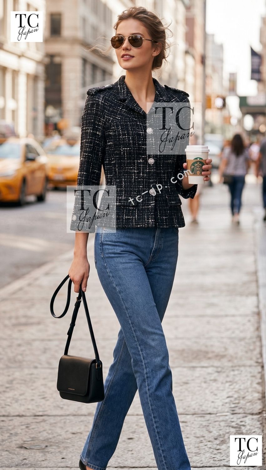 CHANEL 06C black and brown tweed jacket