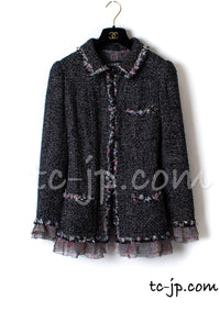 CHANEL 05C 57Th NY Limited Collection Silk Wool Tweed Jacket 36 38 40 シャネル NY 57番街 ニューヨーク 限定 シルク ウール フリル ツイード ジャケット 即発