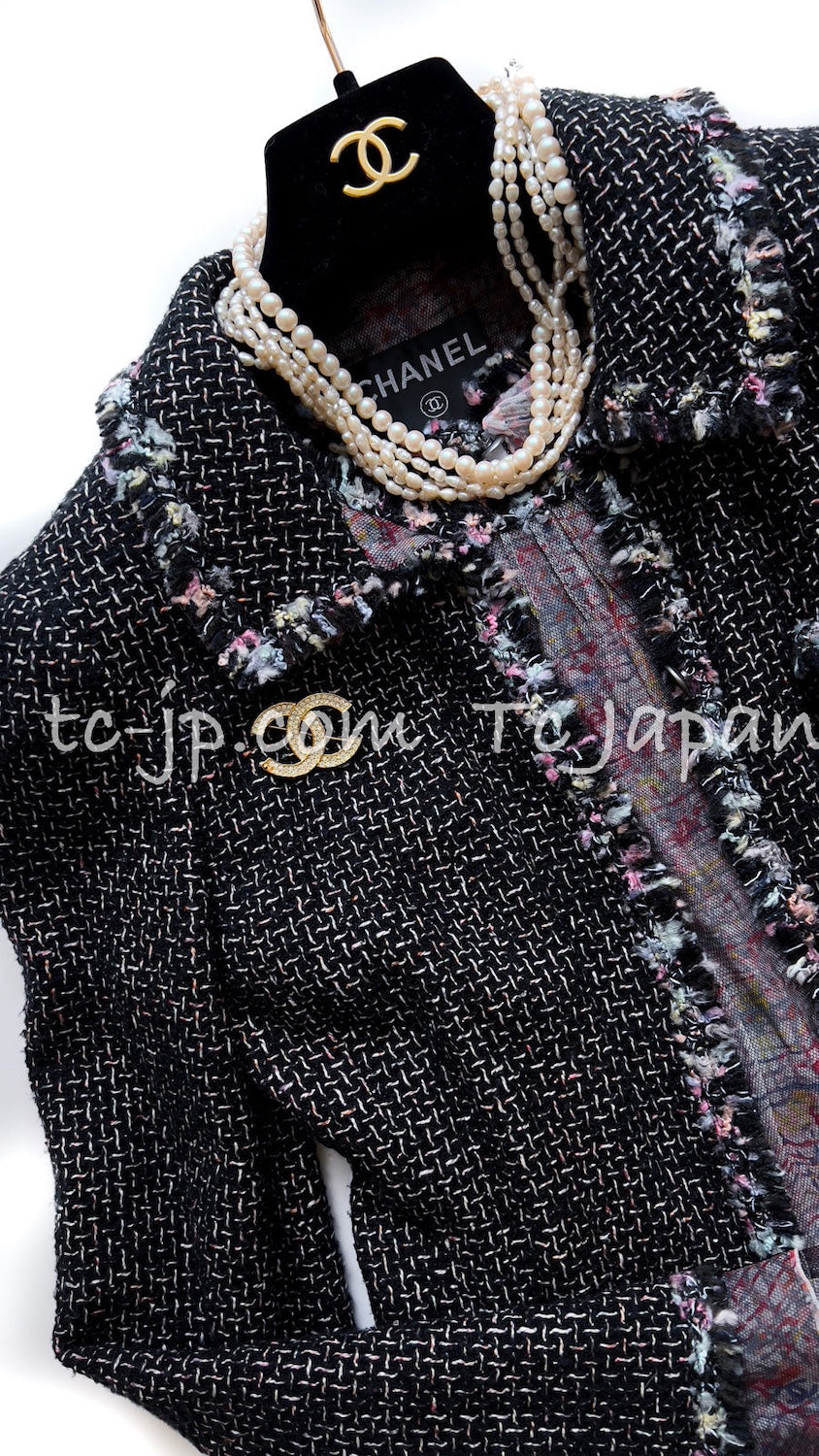 CHANEL 05C 57Th NY Limited Collection Silk Wool Tweed Jacket 36 38 40 シャネル NY 57番街 ニューヨーク 限定 シルク ウール フリル ツイード ジャケット 即発