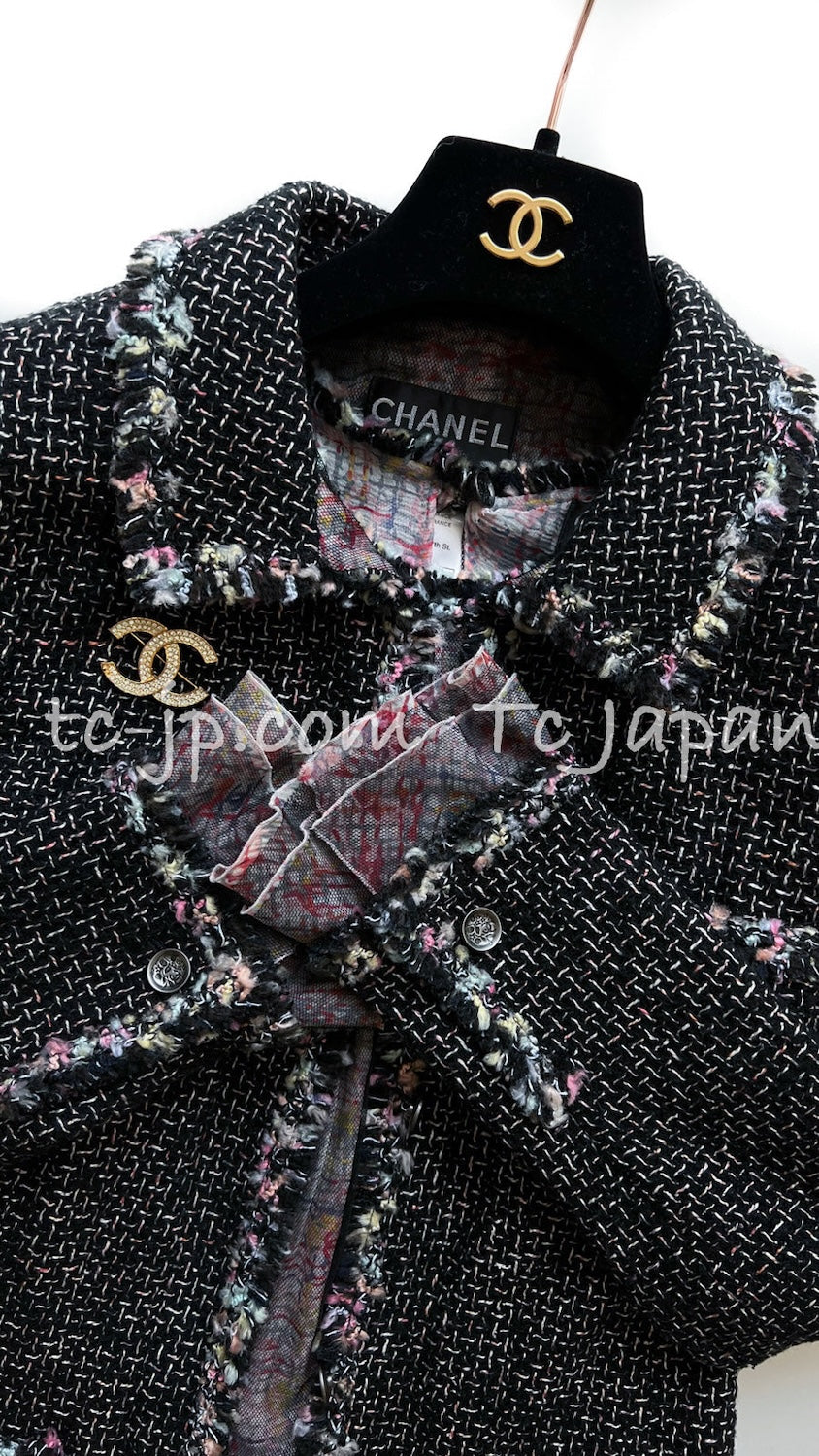 CHANEL 05C 57Th NY Limited Collection Silk Wool Tweed Jacket 36 38 40 シャネル NY 57番街 ニューヨーク 限定 シルク ウール フリル ツイード ジャケット 即発