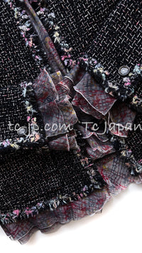 CHANEL 05C 57Th NY Limited Collection Silk Wool Tweed Jacket 36 38 40 シャネル NY 57番街 ニューヨーク 限定 シルク ウール フリル ツイード ジャケット 即発