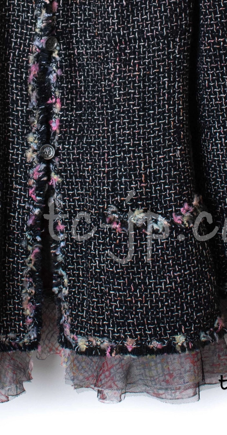 CHANEL 05C 57Th NY Limited Collection Silk Wool Tweed Jacket 36 38 40 シャネル NY 57番街 ニューヨーク 限定 シルク ウール フリル ツイード ジャケット 即発 - TC JAPAN