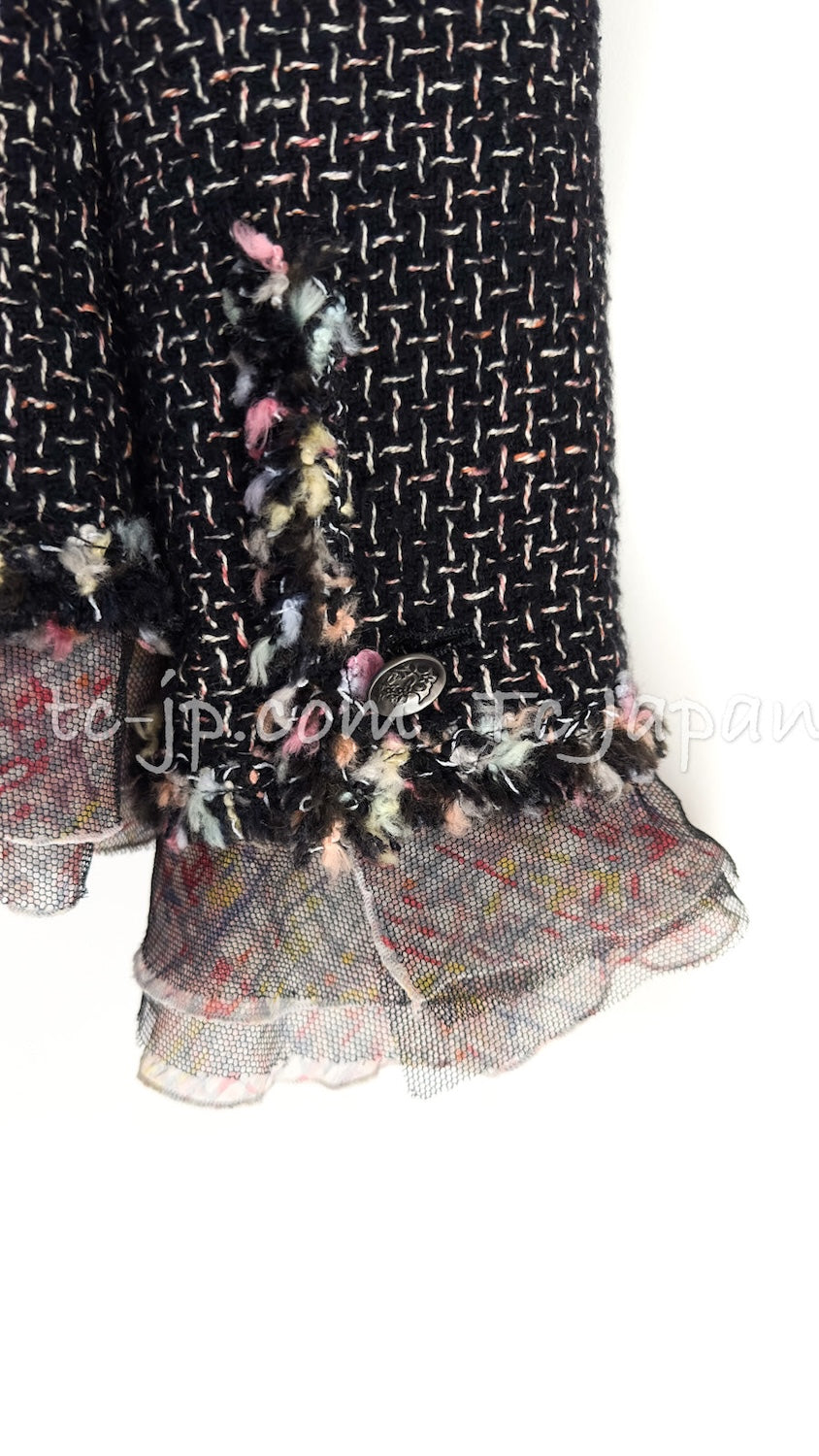 CHANEL 05C 57Th NY Limited Collection Silk Wool Tweed Jacket 36 38 40 シャネル NY 57番街 ニューヨーク 限定 シルク ウール フリル ツイード ジャケット 即発