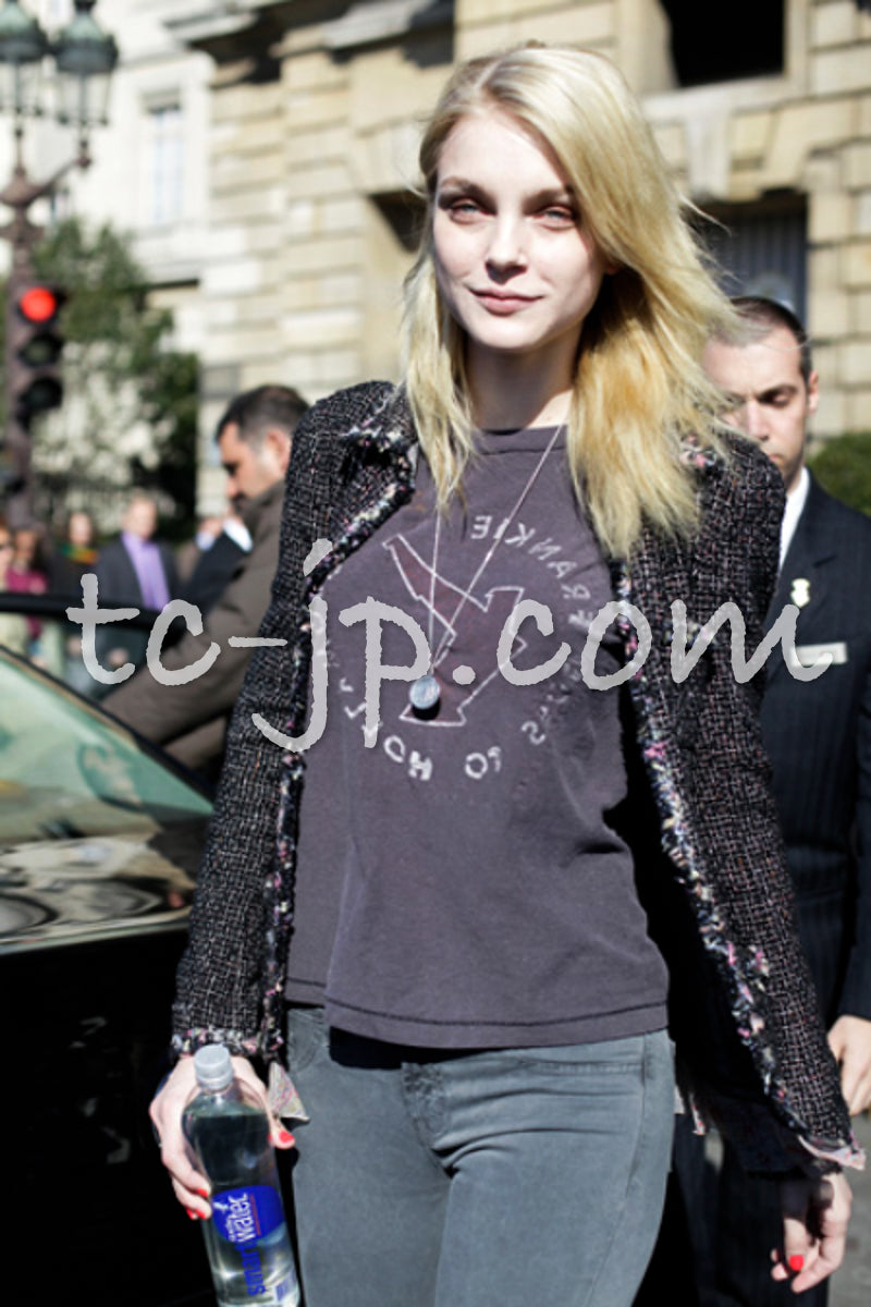 CHANEL 05C 57Th NY Limited Collection Silk Wool Tweed Jacket 36 38 40 シャネル NY 57番街 ニューヨーク 限定 シルク ウール フリル ツイード ジャケット 即発 - TC JAPAN