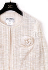 CHANEL 06C Ivory Creme Sequin Embellishments Cardigan Jacket 40 シャネル アイボリー クリーム スパンコール カーディガン ジャケット 即発