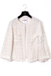 CHANEL 06C Ivory Creme Sequin Embellishments Cardigan Jacket 40 シャネル アイボリー クリーム スパンコール カーディガン ジャケット 即発