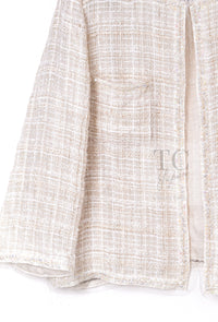 CHANEL 06C Ivory Creme Sequin Embellishments Cardigan Jacket 40 シャネル アイボリー クリーム スパンコール カーディガン ジャケット 即発