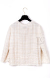 CHANEL 06C Ivory Creme Sequin Embellishments Cardigan Jacket 40 シャネル アイボリー クリーム スパンコール カーディガン ジャケット 即発