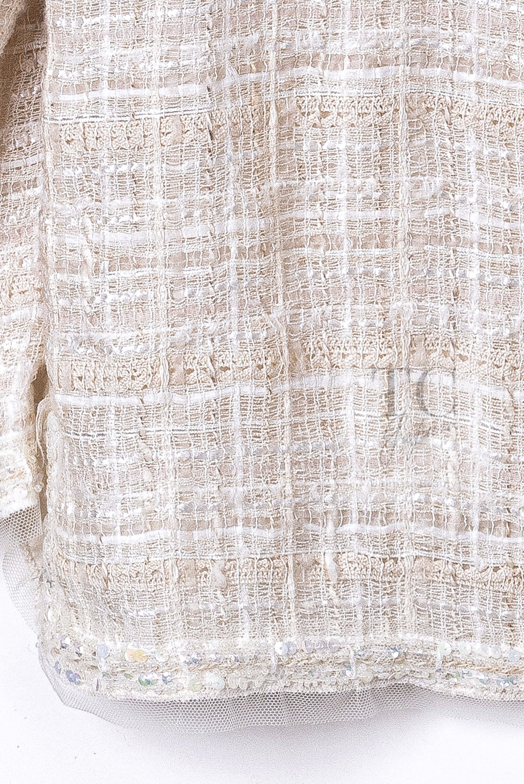 CHANEL 06C Ivory Creme Sequin Embellishments Cardigan Jacket 40 シャネル アイボリー クリーム スパンコール カーディガン ジャケット 即発