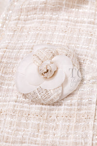 CHANEL 06C Ivory Creme Sequin Embellishments Cardigan Jacket 40 シャネル アイボリー クリーム スパンコール カーディガン ジャケット 即発