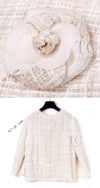 CHANEL 06C Ivory Creme Sequin Embellishments Cardigan Jacket 40 シャネル アイボリー クリーム スパンコール カーディガン ジャケット 即発