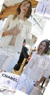 CHANEL 06C Ivory Creme Sequin Embellishments Cardigan Jacket 40 シャネル アイボリー クリーム スパンコール カーディガン ジャケット 即発