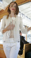 CHANEL 06C Ivory Creme Sequin Embellishments Cardigan Jacket 40 シャネル アイボリー クリーム スパンコール カーディガン ジャケット 即発