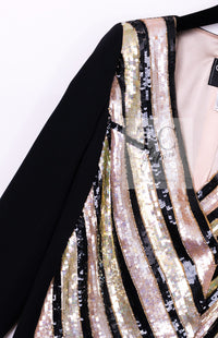 CHANEL 00T Vintage Black Beige Pink Wool Silk Sequin Embellishments Jacket 36 38 シャネル ヴィンテージ ブラック ベージュ ピンク ウール シルク スパンコール装飾 ジャケット 即発
