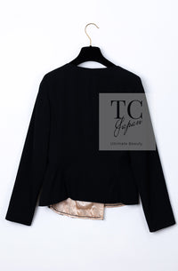 CHANEL 00T Vintage Black Beige Pink Wool Silk Sequin Embellishments Jacket 36 38 シャネル ヴィンテージ ブラック ベージュ ピンク ウール シルク スパンコール装飾 ジャケット 即発