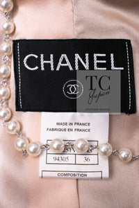 CHANEL 00T Vintage Black Beige Pink Wool Silk Sequin Embellishments Jacket 36 38 シャネル ヴィンテージ ブラック ベージュ ピンク ウール シルク スパンコール装飾 ジャケット 即発