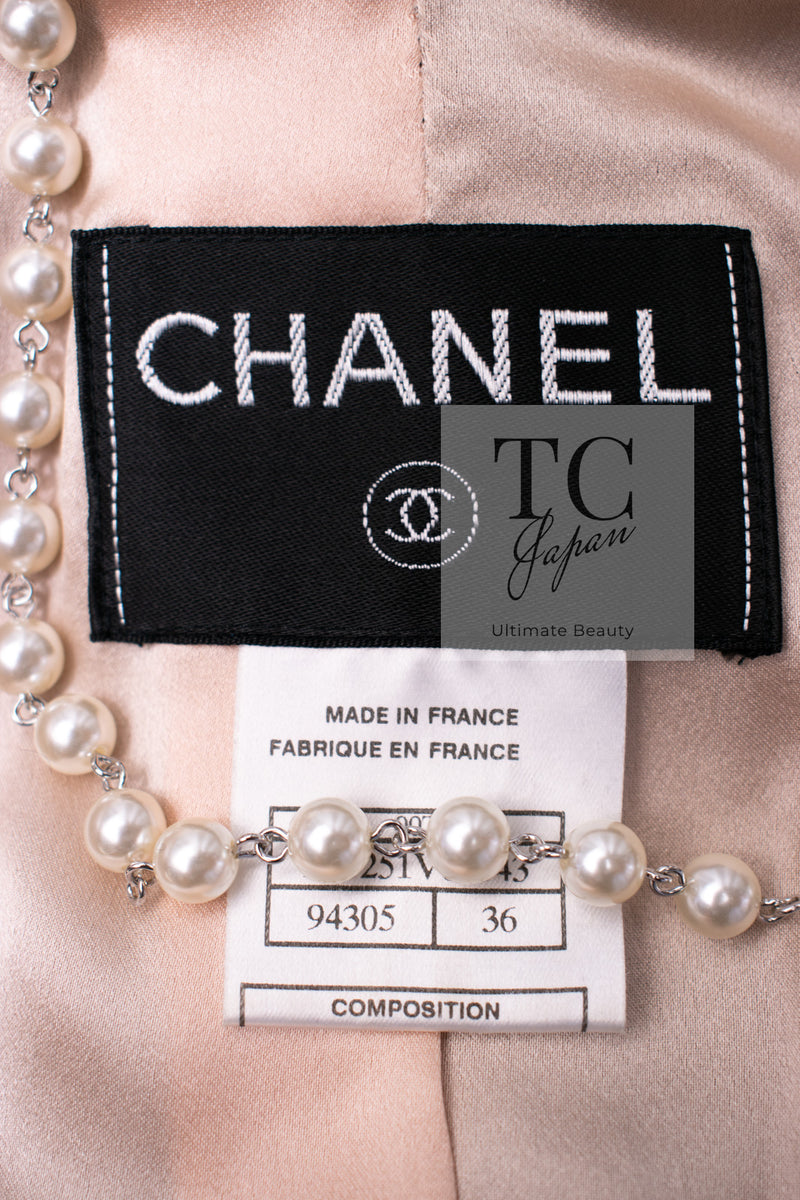 CHANEL 00T Vintage Black Beige Pink Wool Silk Sequin Embellishments Jacket 36 38 シャネル ヴィンテージ ブラック ベージュ ピンク ウール シルク スパンコール装飾 ジャケット 即発