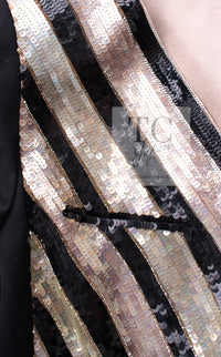 CHANEL 00T Vintage Black Beige Pink Wool Silk Sequin Embellishments Jacket 36 38 シャネル ヴィンテージ ブラック ベージュ ピンク ウール シルク スパンコール装飾 ジャケット 即発