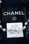 CHANEL 13C Navy Purple Red Ribbon Versailles Lesage Tweed Jacket 46 48 シャネル ネイビー パープル レッド リボン ベルサイユ ルサージュ ツイード ジャケット 即発