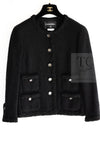 CHANEL 11C Little Black Jacket Tweed Wool CC Button 38 シャネル リトル ブラック ジャケット ツイード ウール ココボタン 即発