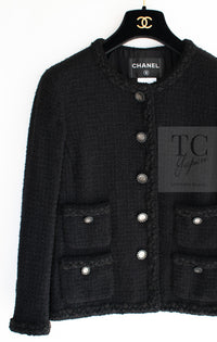 CHANEL 11C Little Black Jacket Tweed Wool CC Button 38 シャネル リトル ブラック ジャケット ツイード ウール ココボタン