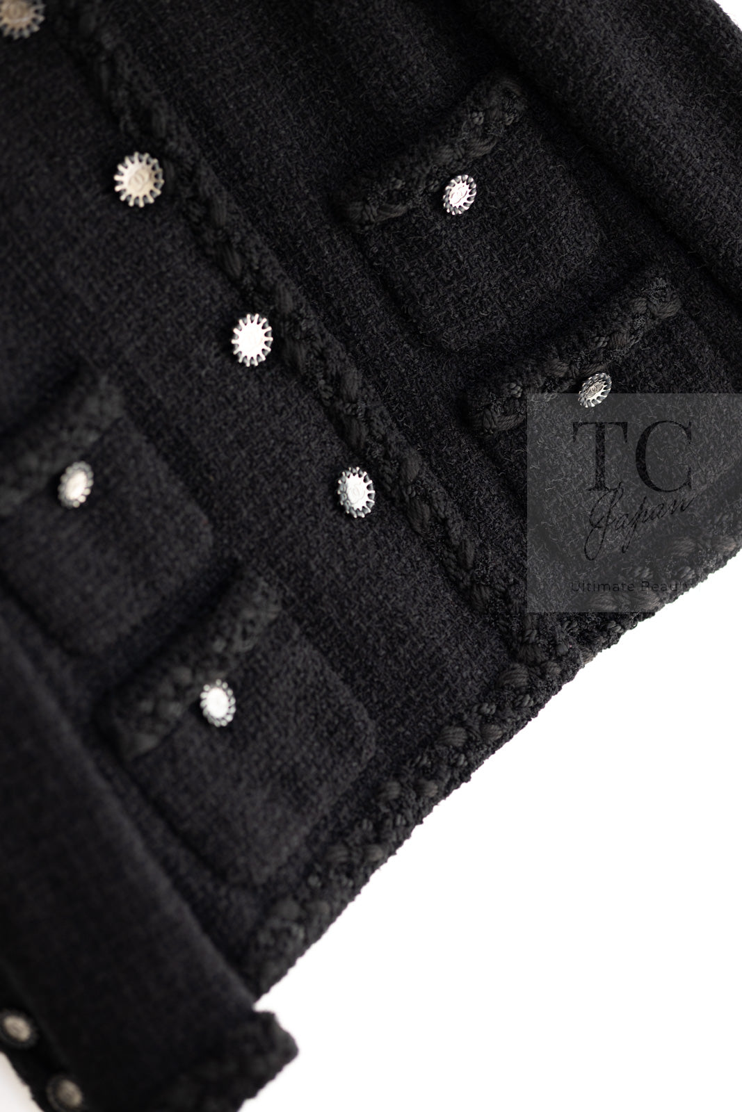 CHANEL 11C Little Black Jacket Tweed Wool CC Button 38 シャネル リトル ブラック ジャケット ツイード ウール ココボタン 即発