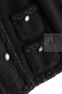 CHANEL 11C Little Black Jacket Tweed Wool CC Button 38 シャネル リトル ブラック ジャケット ツイード ウール ココボタン 即発