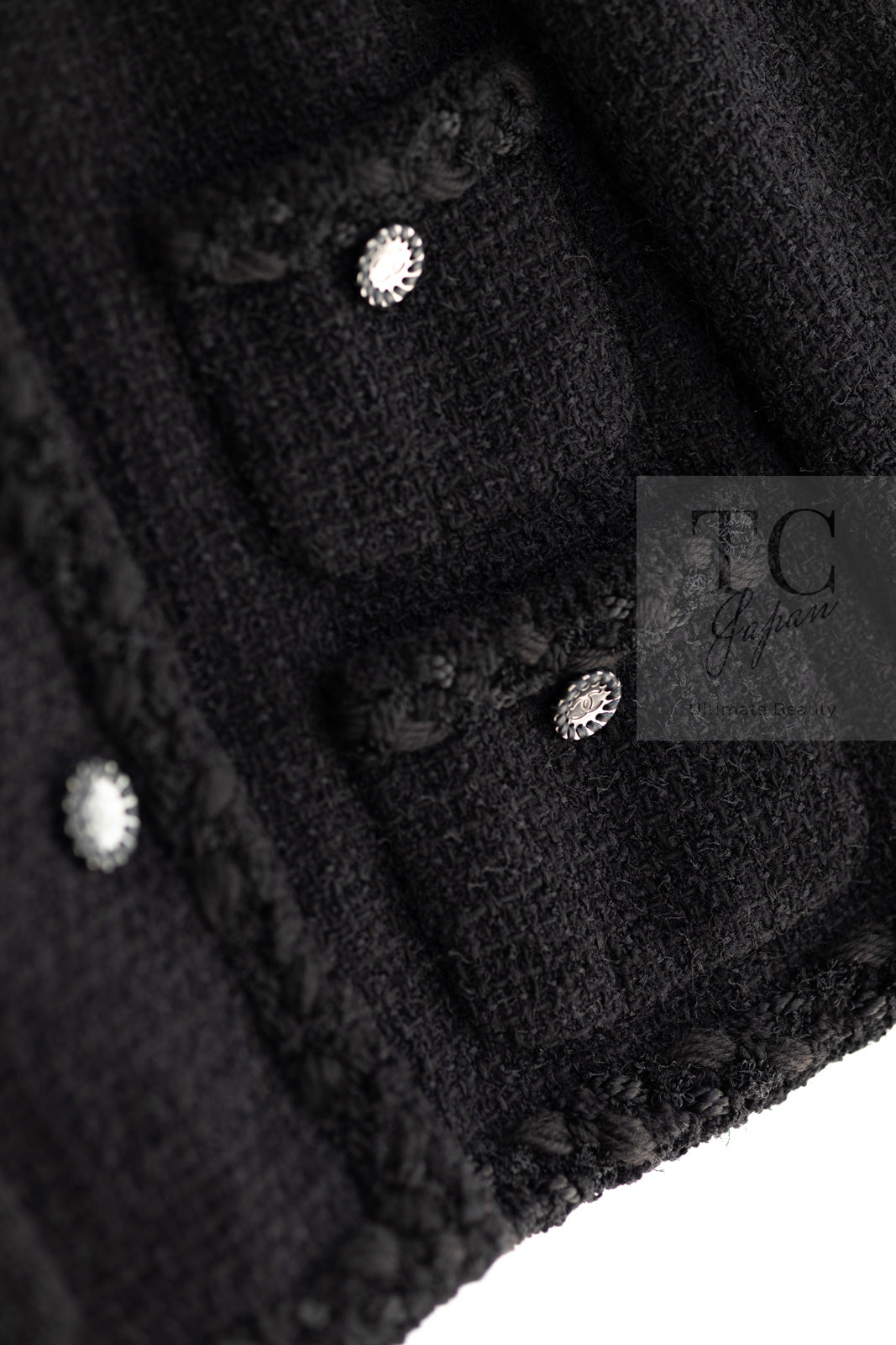 CHANEL 11C Little Black Jacket Tweed Wool CC Button 38 シャネル リトル ブラック ジャケット ツイード ウール ココボタン 即発