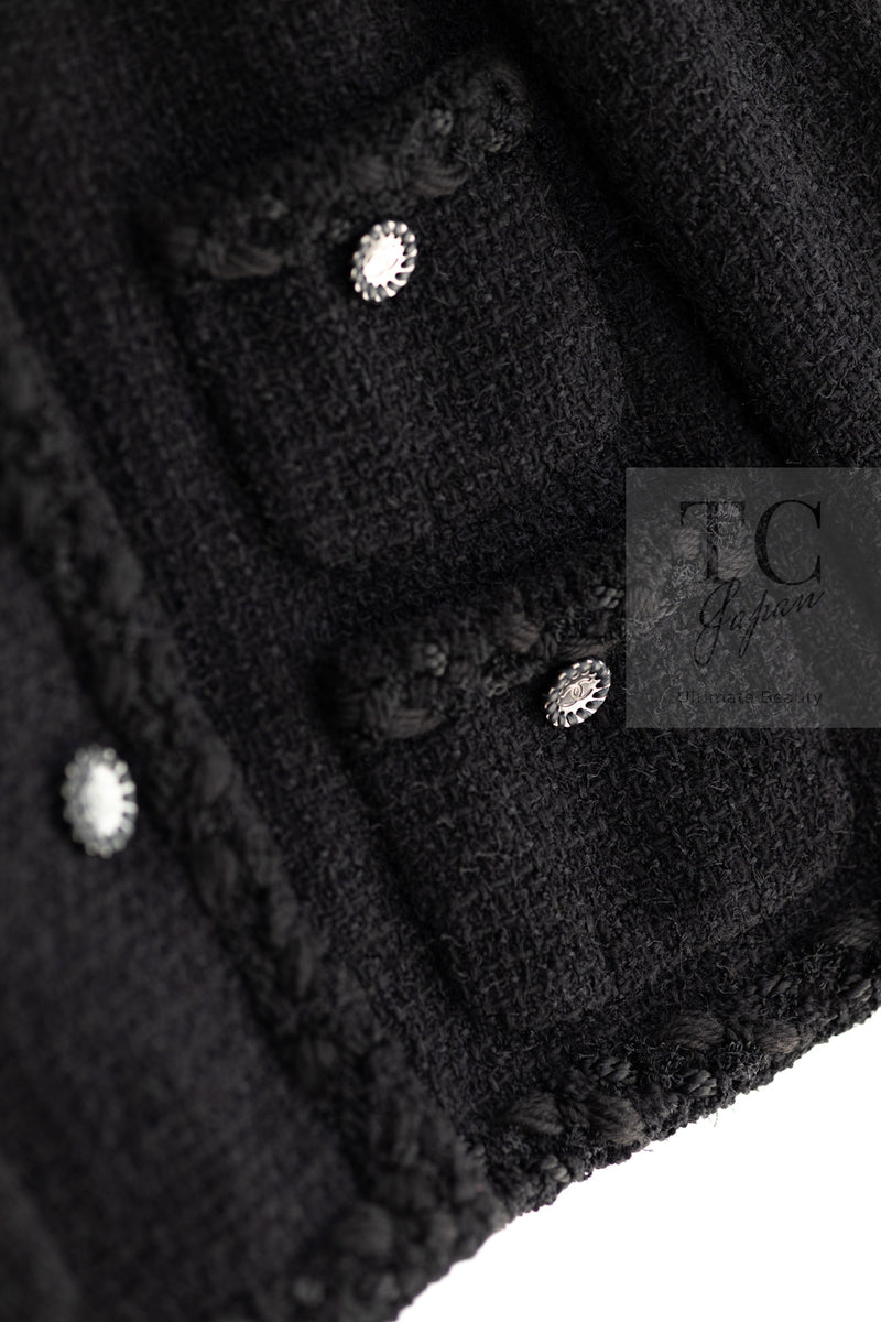 CHANEL 11C Little Black Jacket Tweed Wool CC Button 38 シャネル リトル ブラック ジャケット ツイード ウール ココボタン 即発