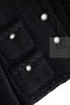 CHANEL 11C Little Black Jacket Tweed Wool CC Button 38 シャネル リトル ブラック ジャケット ツイード ウール ココボタン 即発