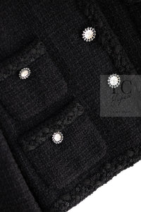 CHANEL 11C Little Black Jacket Tweed Wool CC Button 38 シャネル リトル ブラック ジャケット ツイード ウール ココボタン 即発