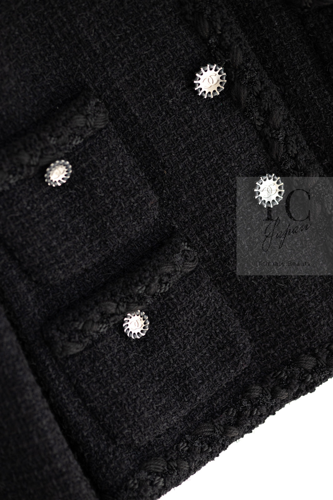 CHANEL 11C Little Black Jacket Tweed Wool CC Button 38 シャネル リトル ブラック ジャケット ツイード ウール ココボタン 即発