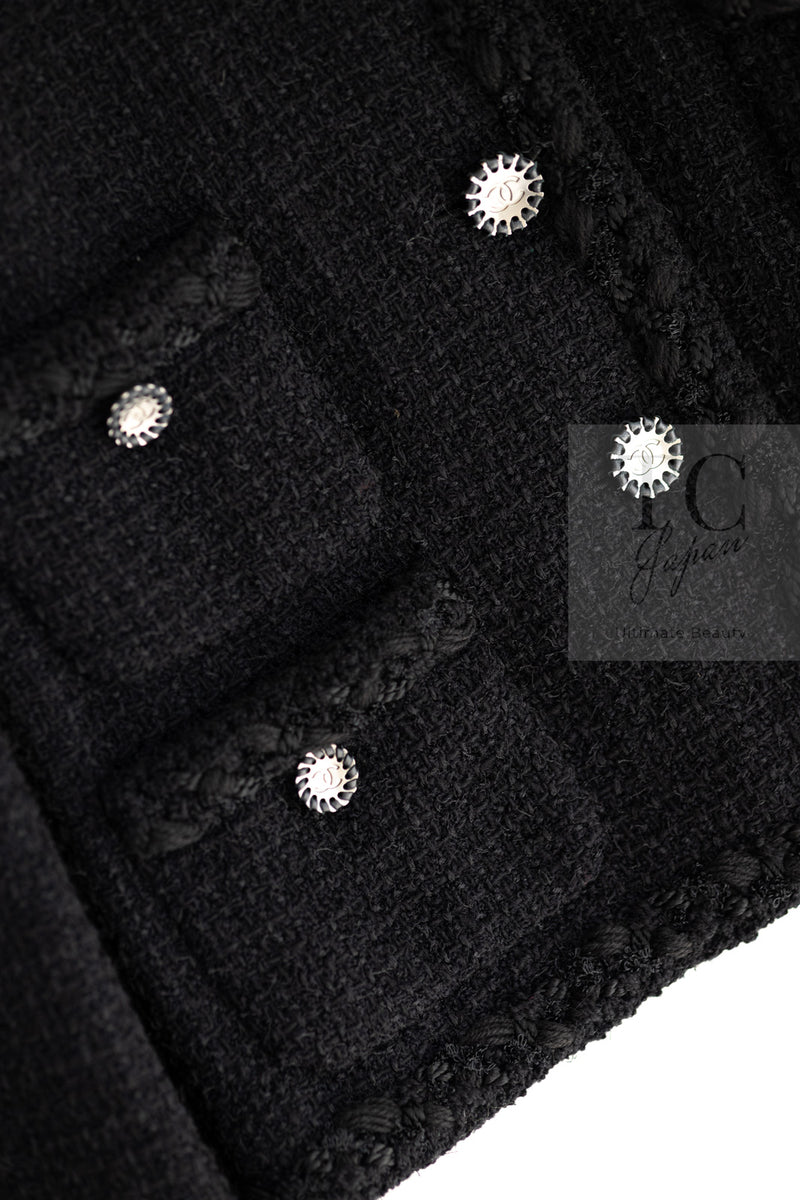 CHANEL 11C Little Black Jacket Tweed Wool CC Button 38 シャネル リトル ブラック ジャケット ツイード ウール ココボタン 即発