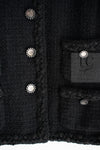 CHANEL 11C Little Black Jacket Tweed Wool CC Button 38 シャネル リトル ブラック ジャケット ツイード ウール ココボタン 即発