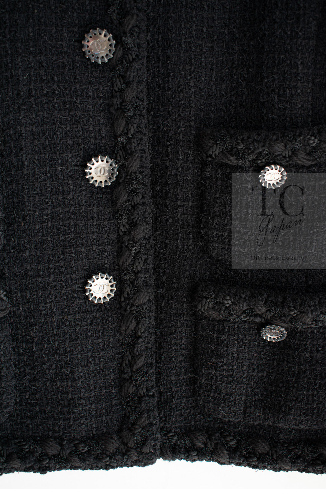 CHANEL 11C Little Black Jacket Tweed Wool CC Button 38 シャネル リトル ブラック ジャケット ツイード ウール ココボタン 即発