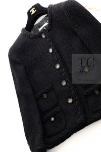 CHANEL 11C Little Black Jacket Tweed Wool CC Button 38 シャネル リトル ブラック ジャケット ツイード ウール ココボタン 即発