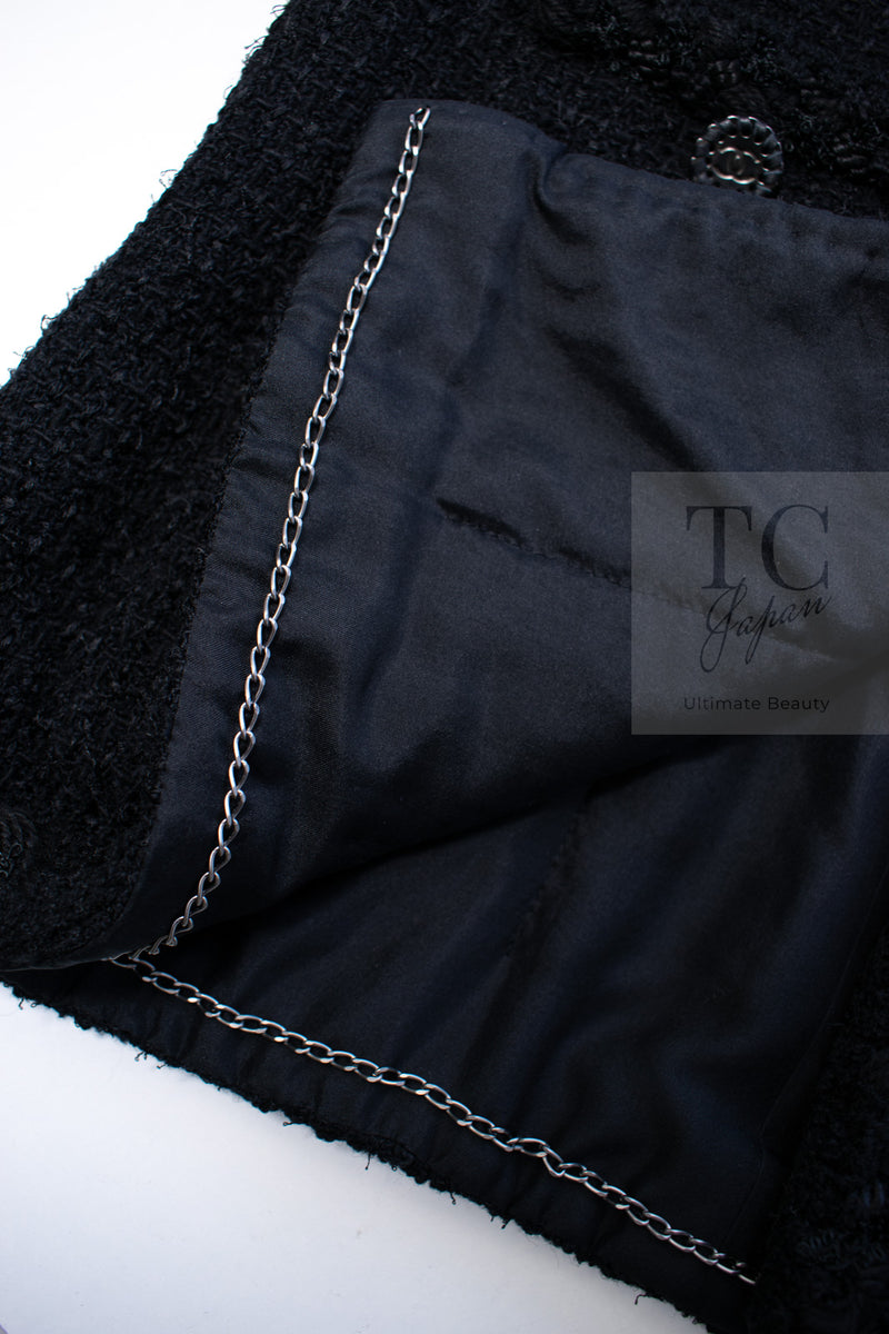 CHANEL 11C Little Black Jacket Tweed Wool CC Button 38 シャネル リトル ブラック ジャケット ツイード ウール ココボタン 即発