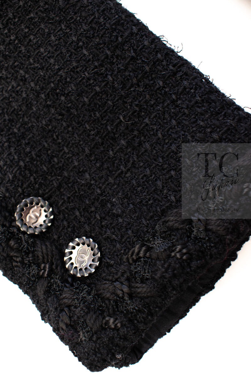CHANEL 11C Little Black Jacket Tweed Wool CC Button 38 シャネル リトル ブラック ジャケット ツイード ウール ココボタン 即発