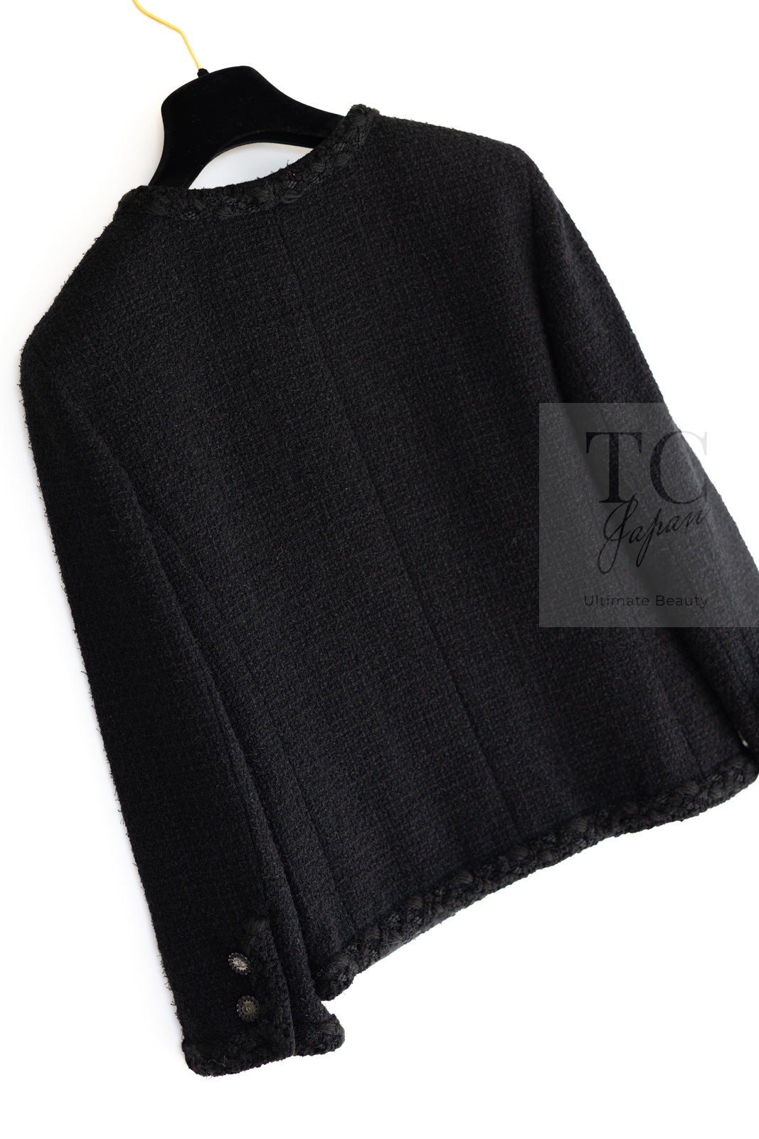 CHANEL 11C Little Black Jacket Tweed Wool CC Button 38 シャネル リトル ブラック ジャケット ツイード ウール ココボタン 即発
