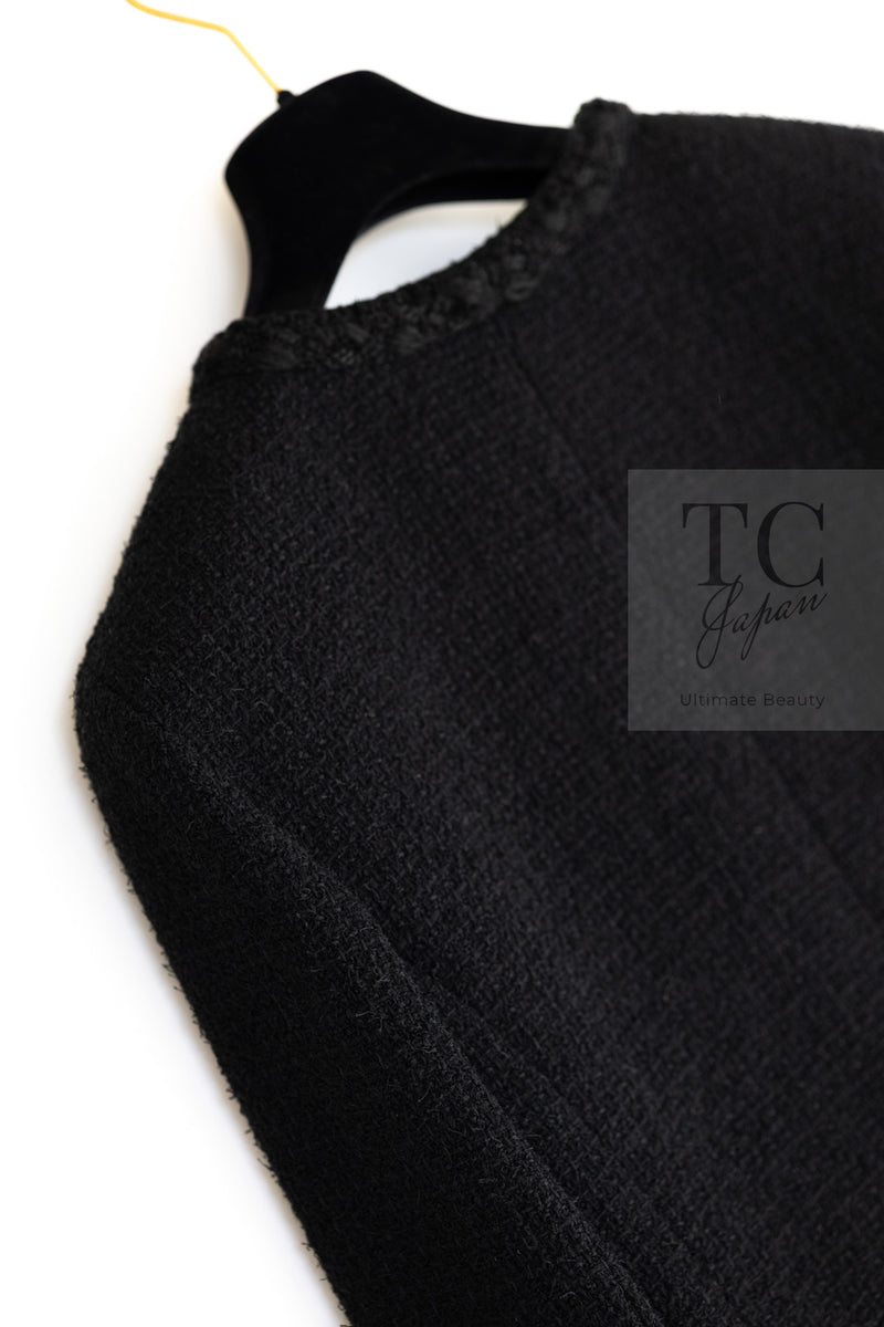 CHANEL 11C Little Black Jacket Tweed Wool CC Button 38 シャネル リトル ブラック ジャケット ツイード ウール ココボタン 即発