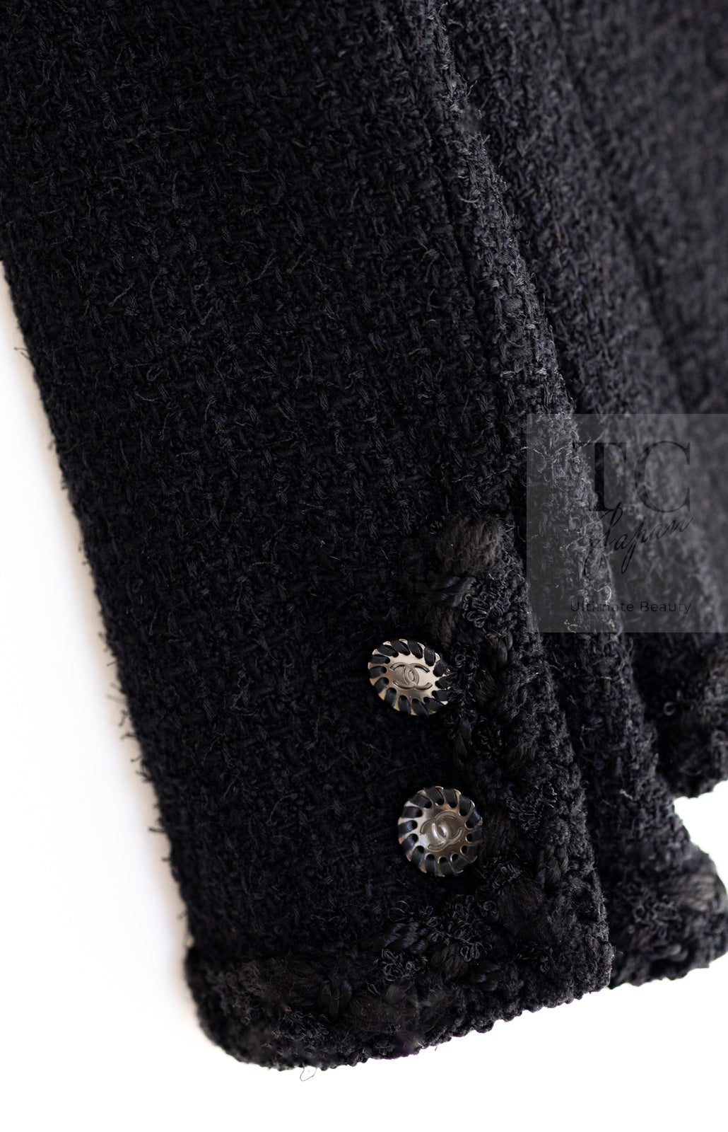 CHANEL 11C Little Black Jacket Tweed Wool CC Button 38 シャネル リトル ブラック ジャケット ツイード ウール ココボタン 即発